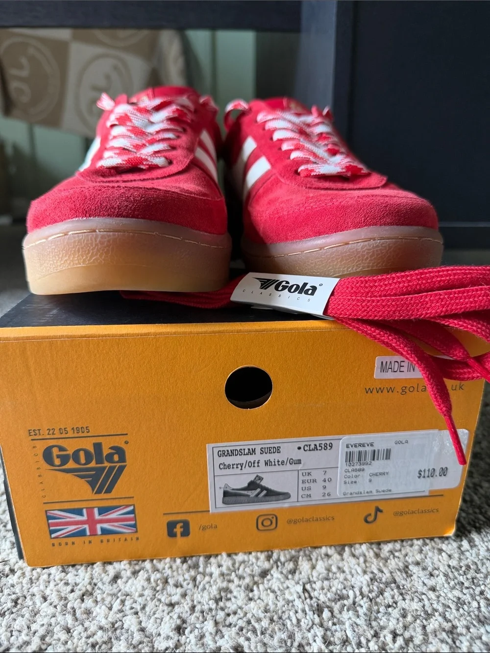 Gola Red Suede Sneakers